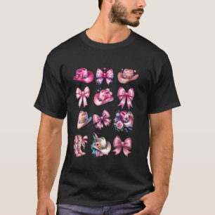 Coquette Pink Cowboy Hats Bows Cowgirl Boots Scoot T-Shirt