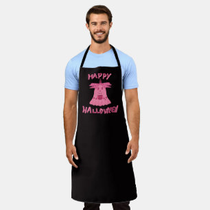 Coquette Pink Ghost Happy Halloween Digital Art Apron