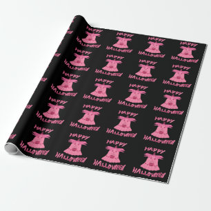 Coquette Pink Ghost Happy Halloween Digital Art Wrapping Paper