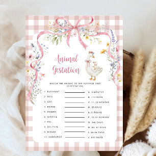 Coquette Pink Gingham Silly Goose Animal Gestation