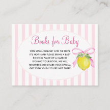 Coquette Pink Lemon Baby Shower Books for Baby