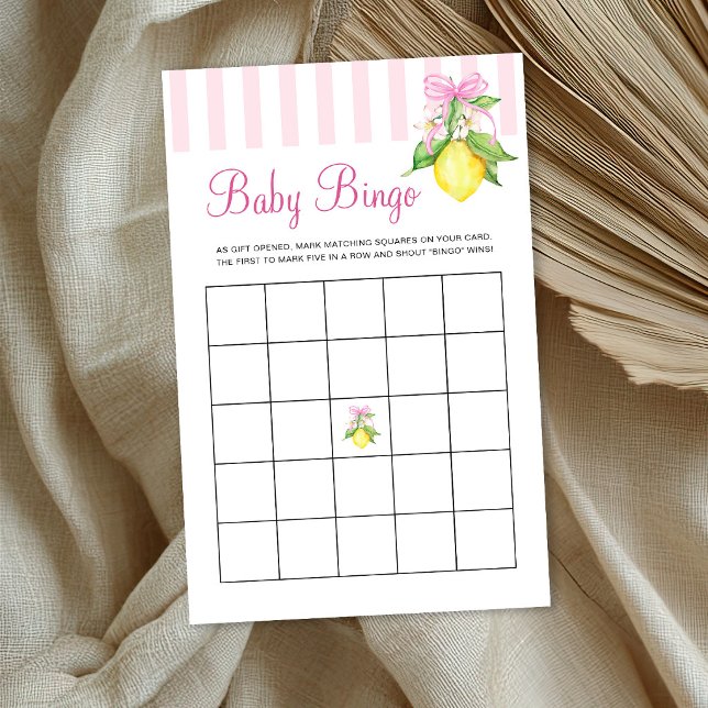 Coquette Pink Lemons Baby Bingo Game (Creator Uploaded)