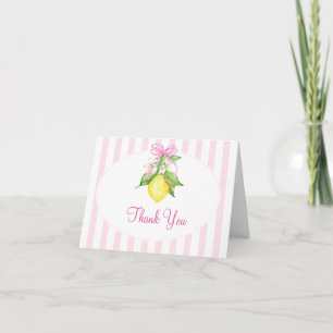 Coquette Pink Lemons Baby Shower Thank You Card