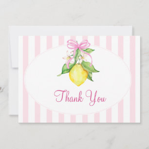 Coquette Pink Lemons Baby Shower Thank You Card