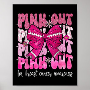 Coquette Pink Out Football Breast Cancer Awareness Poster