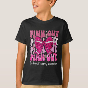 Coquette Pink Out Football Breast Cancer Awareness T-Shirt