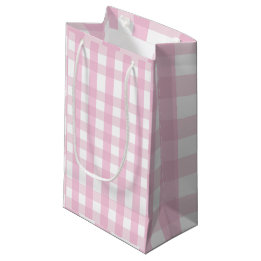 Coquette Pink Plaid Small Gift Bag