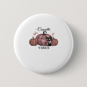 Coquette Pink Pumpkin Cat Classic T-Shirt 6 Cm Round Badge