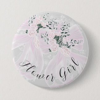 Coquette pink sheer bows- Bridesmaid 7.5 Cm Round Badge