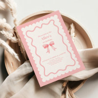 Coquette Pink Watercolor Bow 1st Birthday