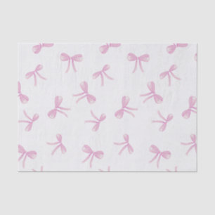 Coquette Pink watercolor Bow on canvas texture Tissue Paper