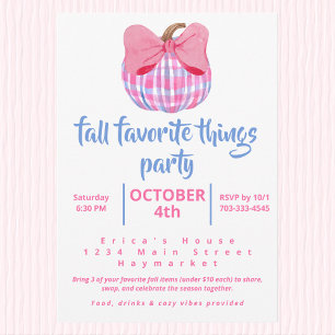 Coquette Plaid Pumpkin Fall Favourite Things Party