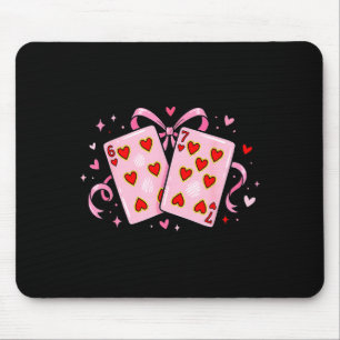 Coquette Preppy 6 7 Valentine Couple Hearts Playin Mouse Pad