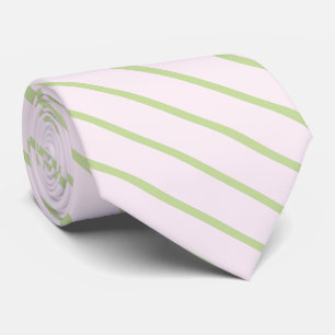 Coquette Preppy Chic Pastel Green And Pink Stripes Tie