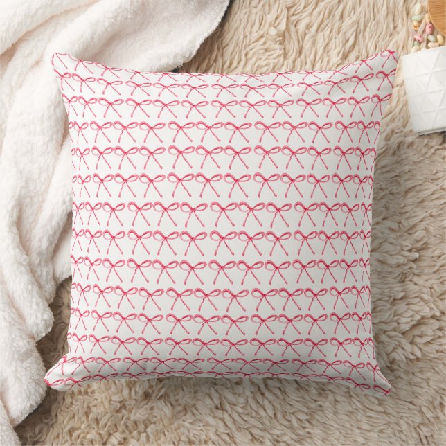 Coquette Preppy Pink Bow Baby Girl Kids Cushion (Blanket)