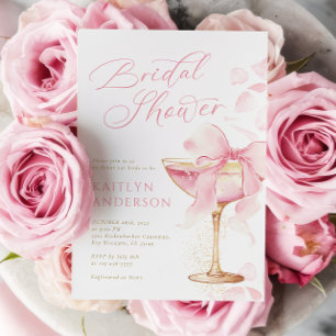 Coquette Prosecco Bridal Shower Invitation