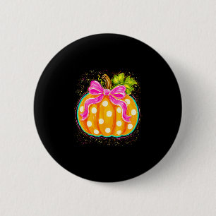 Coquette pumpkin autumn fall season thanksgiving 6 cm round badge