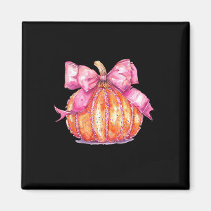 Coquette Pumpkin Bow Disco Ball Cute Girly Hallowe Magnet