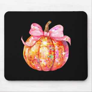 Coquette Pumpkin Bow Disco Ball Cute Girly Hallowe Mouse Pad