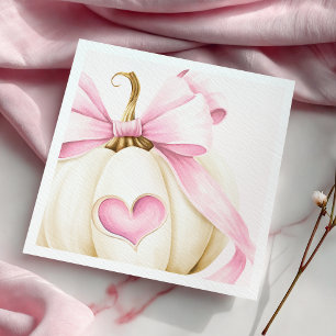Coquette Pumpkin Pink Baby Shower Napkin