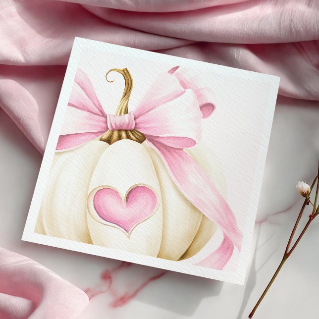 Coquette Pumpkin Pink Baby Shower Napkin (Creator Uploaded)