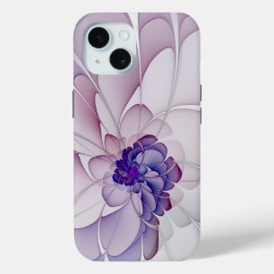 Coquette Purple Abstract Floral iPhone 15 Case