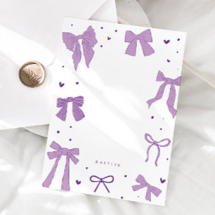 Coquette Purple Bow Ribbon  Card