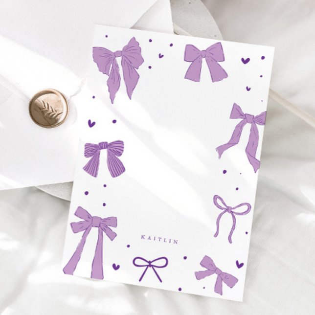 Coquette Purple Bow Ribbon  Card (Creator Uploaded)