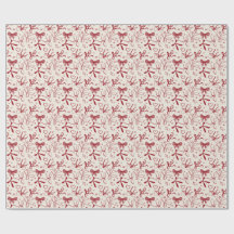 Coquette red Bow seamless pattern christmas