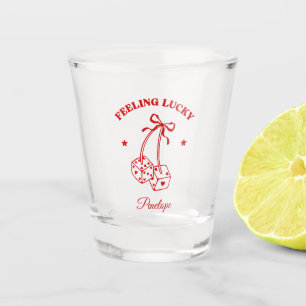 Coquette Red Dice Personalised Sorority Shot Glass