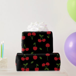Coquette Red Sweet Cherry Pattern Wrapping Paper