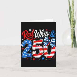 Coquette Red White 250 Years for Women Kids 4th of Card