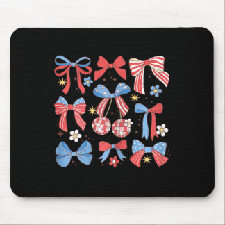 Coquette Red White & Blue Patriotic Bows Retro Mouse Pad