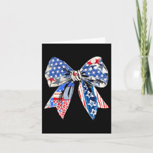 Coquette Red White And Blue Patriotic Bows Retro J Card