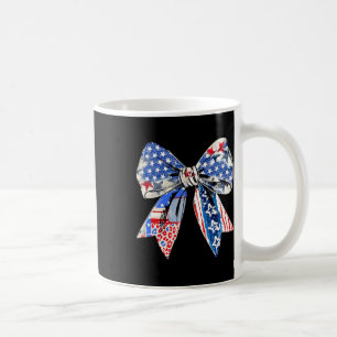 Coquette Red White And Blue Patriotic Bows Retro J Coffee Mug