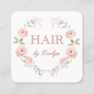 Coquette Roses Wreath Hair Business Card