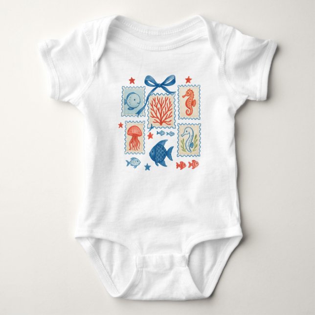 Coquette Seashell | Fisherman core png | Trending  Baby Bodysuit (Front)
