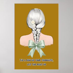 Coquette Self Care Bow & Daisies Aesthetic Poster