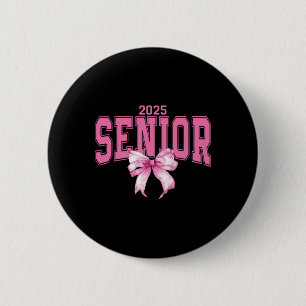 Coquette Senior 2025 Pink Bow 6 Cm Round Badge