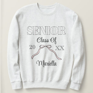 Coquette Senior Year Personalised Pink Bow Sweatshirt