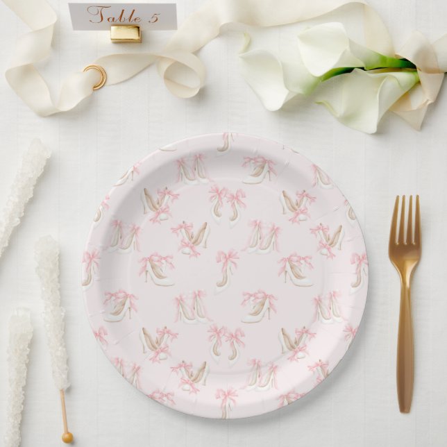 Coquette Shoes Pattern  Paper Plate (Wedding)