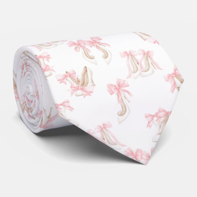 Coquette Shoes Pattern  Tie (Rolled)