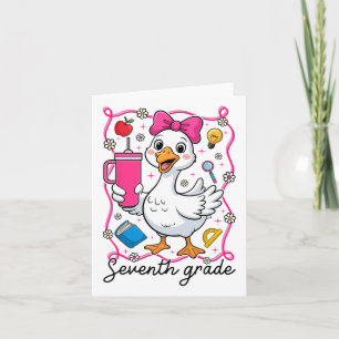 Coquette Silly Goose 7th Grade Kid Girl 1st Day Of Card