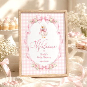 Coquette Silly Goose Baby Shower Welcome Poster