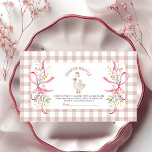 Coquette Silly Goose Diaper Raffle Ticket Enclosure Card