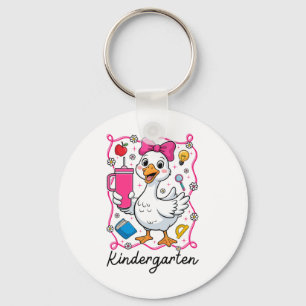 Coquette Silly Goose Kindergarten Kid Girl 1st Day Key Ring