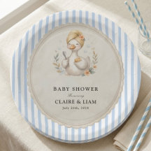 Coquette Silly Goose Light Blue Striped Baby Boy