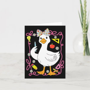 Coquette Silly Goose Teacher Retro Preppy Back To  Card