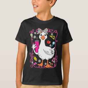 Coquette Silly Goose Teacher Retro Preppy Back To  T-Shirt