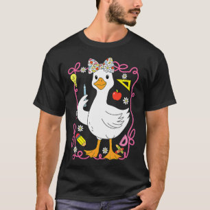 Coquette Silly Goose Teacher Retro Preppy Back To  T-Shirt